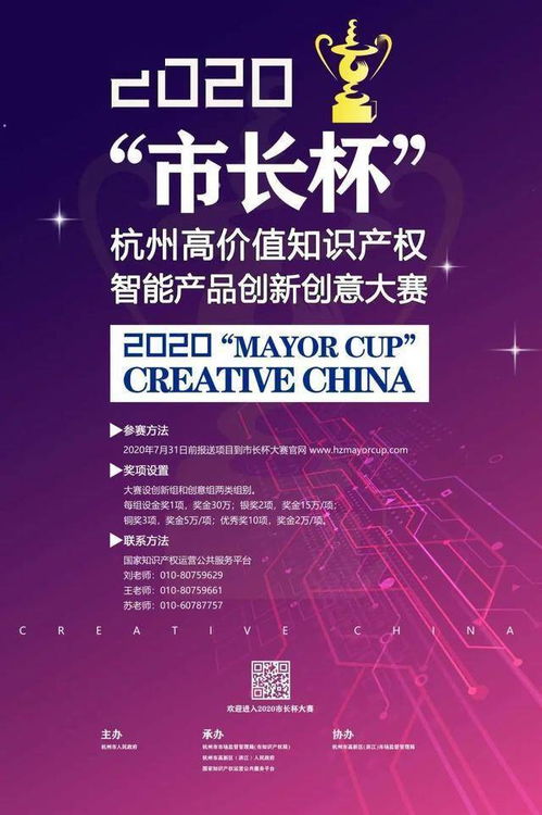 2020杭州“市長杯”高價值知識產權智能產品創新創意大賽開放報名，最高獎金30萬元